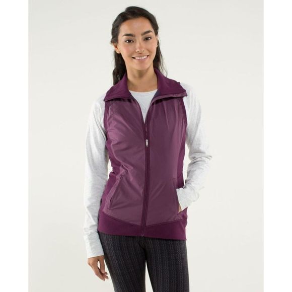 lululemon athletica Jackets & Blazers - LULULEMON 4 Won't Stop Vest in Hyper Stripe Plum THROWBACK